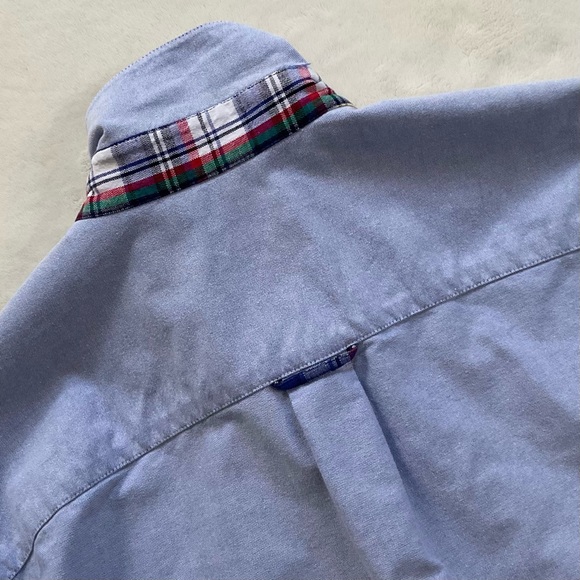 Vintage Susan Bristol Women’s Cotton Oxford Shirt – Button Down, Plaid Trim - Picture 10 of 16